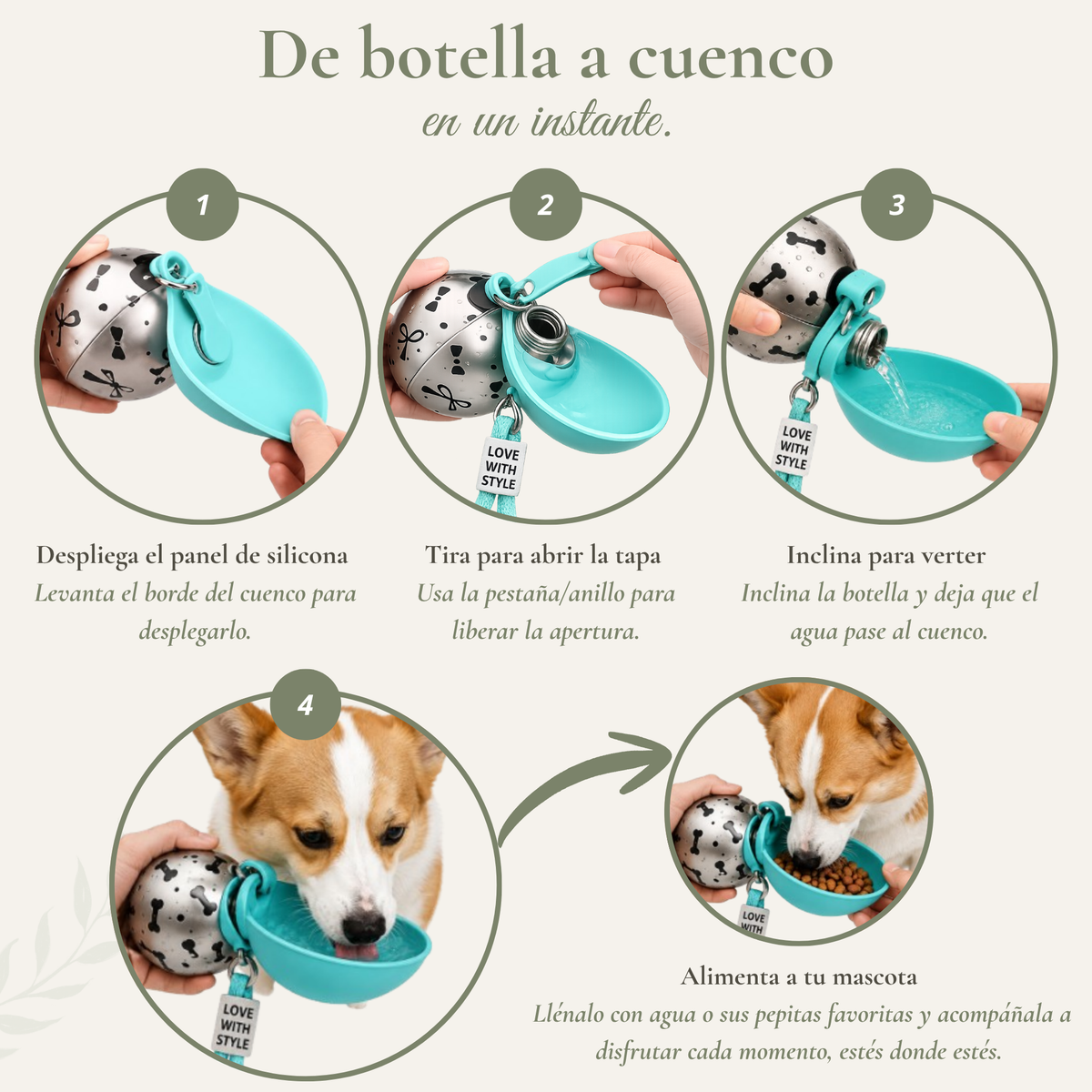 Botella portátil para mascotas